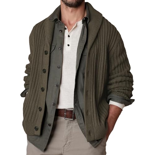 Men's Shawl Collar Cardigan Shawl Collar Knitted Sweaters Cardigan Slim Fit Knitwear Cardigan Sweater