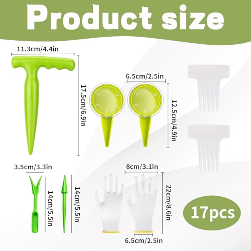 Kit de jardinería 17 piezas con plantador de semillas miniatura 2
