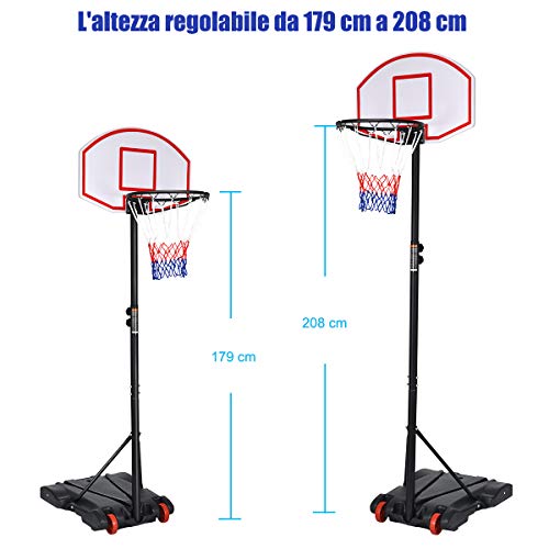 GOPLUS Set da Basket Portatile, Canestro Basket