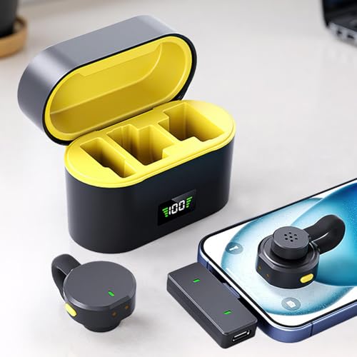 Micrófonos inalámbricos de solapa con estuche de carga para vlogs 2