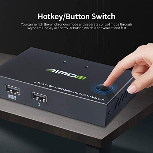 AM-KM202 Controlador de interruptor síncrono de 2 portas USB Suporte para teclado e mouse Entrada 2