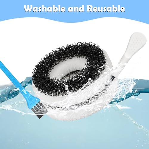 Image of Foam and Carbon Rings Filter Replacement Compatible with Biorb Aquariums，Aquarium Sponge Foam Filter Pads (10 piece of Carbon Foam, 10piece of Regular Foam, 2 Cleaning brushs,1 Cleaner pad)