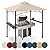 FAB BASED 5x8 Grill Gazebo Canopy for Patio, Outdoor BBQ Gazebo with Shelves, Barbeque Grill Canopy (Cream)
