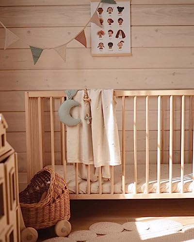 Mom Beebi Muslin Crib Sheets, 100% Cotton Baby Crib Sheets For Standard Crib Mattress & Toddler Bed Mattress (52"X 28"), Ultra Soft & Breathable Baby Sheets, 2 Pack #TOP3