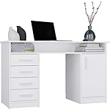📏 FORMAT COMPACT & DESIGN POLYVALENT – Dimensions 125 × 75 × 55 cm idéales pour chambre, appartement ou studio. La finition blanche s’intègre facilement dans tous les intérieurs, offrant un poste de travail durable, stable et pratique pour adultes et enfants.
