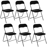chaise pliante velours sostrene grene Couleur : Noir. Toilinux.com Lot de 6 Chaises Pliantes Effet Velours - Noir