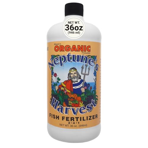 Neptune's Harvest Fish Fertilizer (2-4-1) - Organic Liquid Plant Fertilizer - Fish Hydrolysate for Vegetables, Flowers, Fruit, Trees, Grass - Indoor and Outdoor Plant Food (Quart)