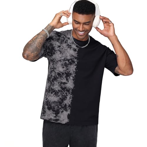Mens Oversized Casual T-Shirts Summer Cotton Short Sleeve Tee Tie Dye Crew Neck Tops Hipster Print Shirts3