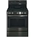 GE Profile PGB911BEJTS 30 Inch Freestanding Gas Range, 5 Sealed Burner Cooktop in Black Stainless Steel