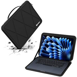 Smatree Funda protectora rígida de EVA compatible con Apple MacBook Air M4 2025/M3 Chip 2024/M2 Chip 2023, para MacBook Air A3114/A2941 de 15.3 pulgadas y bolsa antigolpes (X8266)