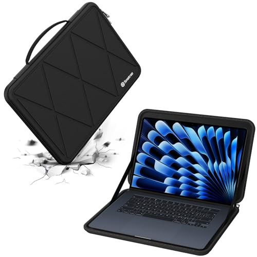 Smatree Funda Protectora rígida de EVA Compatible con Apple MacBook Air A2941/A3114 de 15,3 Pulgadas, para MacBook Air M3 Chip 2024/M2 Chip 2023 Laptop y Bolsa antigolpes (X8266)