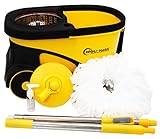 Deluxe Stainless Steel Rolling Spin Mop System with Replacement Microfiber Mop Heads – Walkable with Wheels - Suits All Floor Types - Multipurpose Home Use