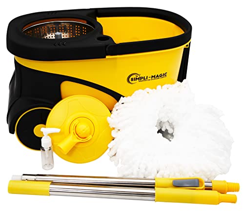 MOPNADO Deluxe Stainless-Steel Rolling Spin Mop