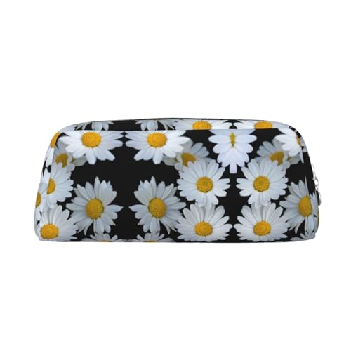 Astuccio pelle bianco semicircolare per penne e trucchi ideale da viaggio per matite e e per riporre tutti i giorni