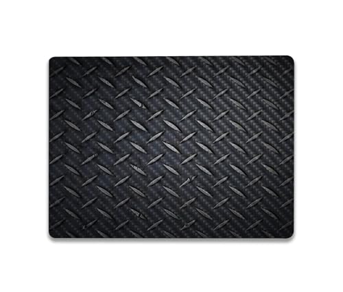 Image of MightySkins Carbon Fiber Skin Compatible with Microsoft Surface Laptop Go 3 (2023) Full Wrap Kit - Black Diamond Plate | Protective, Durable Textured Carbon Fiber Finish | Made in The USA