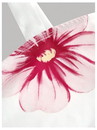 Girl's Bow Tie Shoulder Crop Sleeveless Tops Floral Square Neck Backless Tank Top3