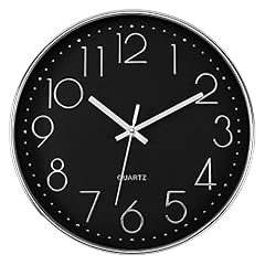 Foxtop Silver Wall Clock Silent Non Ticking Battery Operated Quartz Round Wall Clock for Living photo Foxtop Silver Wall Clock Silent Non Ticking Battery Operated Quartz Round Wall Clock for Living