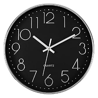 Black Silver Big Wall Clocks