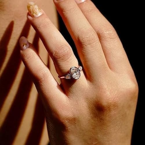 Shankar Jewels 4.00Ct Oval Cut Real Moissanite Bezel Set Woman's Engagement Ring 14K Yellow Gold Finish 925 Sterling Silver