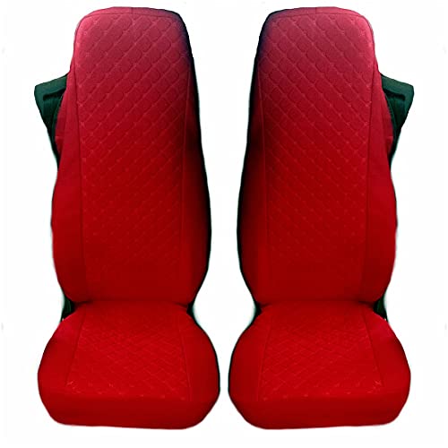 Texmar Lot de 2 housses de siège en microfibre rouge pour camion Volvo FH4, FL, FE, FM après 2014 Euro 6