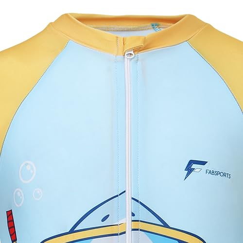 Image of FABSPORTS Kids Swimsuit Set Printed One-Piece Swimwear for Boys & Girls, Half Sleeve Bathing Suit, Comfortable Swimming Costume for Children, 2-12 Years