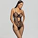 KeyinBox Corsetti Bodystocking Sexy Netz Catsuit Feine Spitze Overall Langarm mit offenem Schritt (Style 5)
