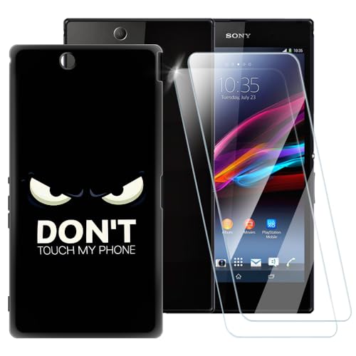 ESACMOT Don't Touch Coque à motif compatible avec Sony Xperia Z Ultra XL39H + [Lot de 2]...