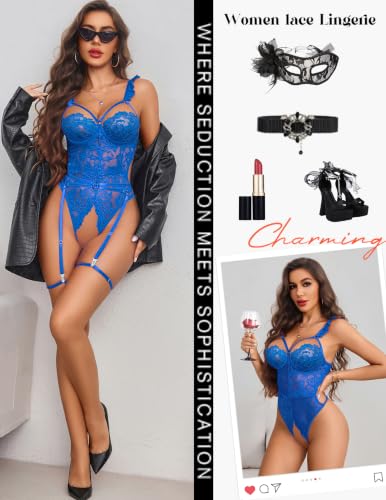Avidlove Sexy Lace Teddy One Piece Garter Bodysuit Lingerie Boudoir Shoot — view 4