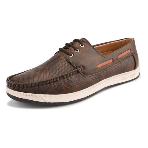 Image of Centrino Driving Loafers for Man | Shoes for Men Stylish | Casual Slip-On Moccasins | Cushioned Insole | Lightweight Comfortable Mens Loafer Shoes | Hand-Stitched Design | Slip On Shoes for Man Outings (9494)