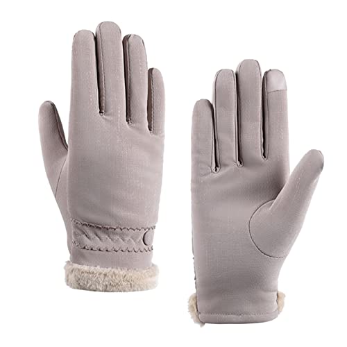 Gants de cyclisme d'hiver pour femme kaki imperméables et coupe-vent en taille unique