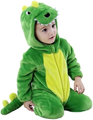 QIAONIUNIU Halloween Baby Green Dinosaur Costumes Toddler Onesie Infants Cosplay Romper 18-24 Months