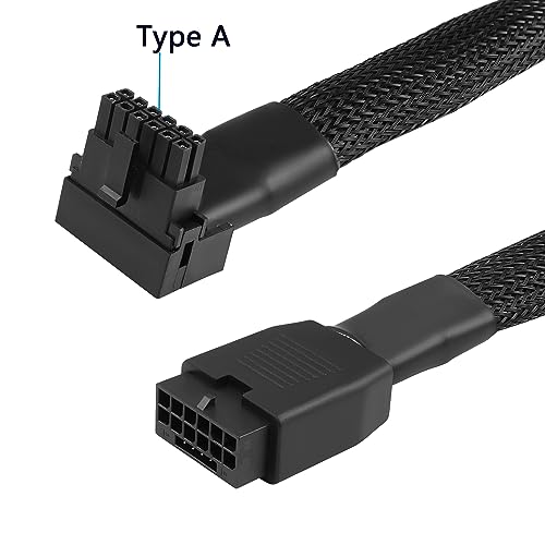 GELRHONR 12VHPWR ATX3.0 PCI-E 5.0 Power Modular Cable 90 Degree 16Pin (12+4) Male to Female Extension Cable for RTX 4070 4080 4090 4070Ti 4080Ti Graphic Card GPU-5.3in (Type A) - Image 2
