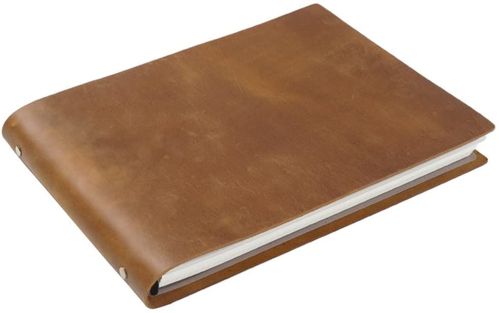 Skórzany notes spiralny A4 ze skóry bydlęcej, szkicownik, notatnik, retro planer z luźnymi kartkami, zabytkowe przybory biurowe i szkolne