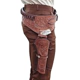 Revolver Holster Belt Premium Leather Pistol Holder Hand Tooled .35/357 Cal Fit for 4 inch to...