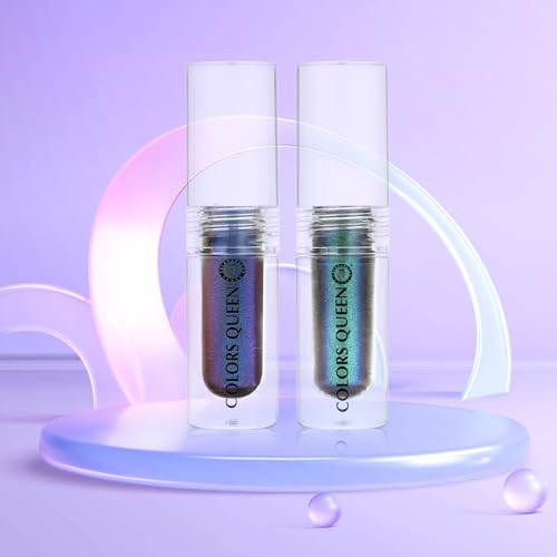 Image of Colors Queen Multichrome Liquid Eyeshadow Combo Pack of 2 | Highly Pigmented | Lightweight | Quick Drying | Long Lasting, Smudge Proof & Waterproof Eyeshadow (Cosmic Mermaid, 3.6g)