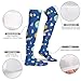 JZDACH Breathable Thigh High Soccer Socks for Girls, Rainbow Unicorns Stars Compression Athletic Over Knee Stockings, Football Practice & Team Uniform Socks