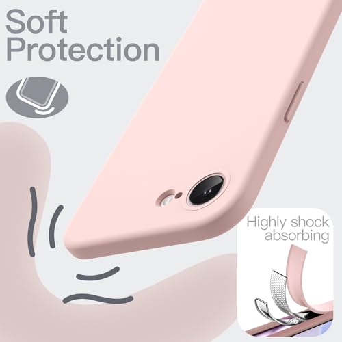 Image of JETech Liquid Silicone Cover Case for iPhone 17e (2026) / iPhone 16e, Silky Soft Touch Full-Body Protective Phone Case, Anti-Scratch Shockproof Cover with Microfiber Lining (Soft Pink)