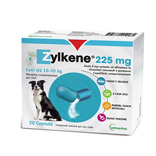 Zylkene Integratore Rilassante Per Cani 10-30kg - 20 Capsule Da 225mg, A Base Di Proteine Del Latte - Foto 3