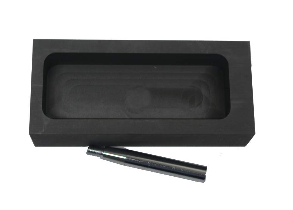 LLF Molde de lingote de grafito dorado y plateado para derretir fundición y refinar con barra de metal (5 kg)