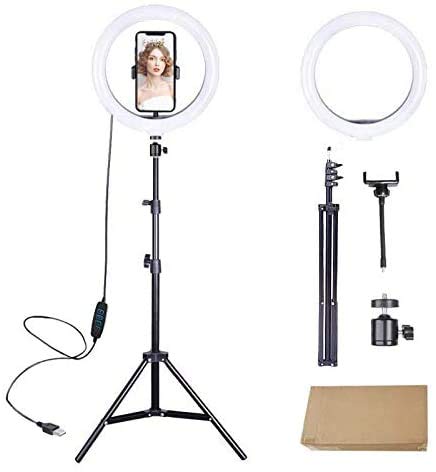Kit Iluminador Anel de Led Ring Light 10 Polegadas 26cm + RingLight 6 Polegadas 16cm de Mesa Youtube
