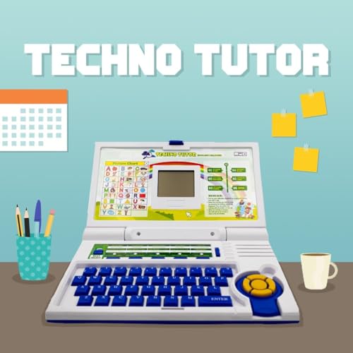 Image of ToyBharat Techno Tutor English Learner Laptop: A Fun and Educational Toy for Kids Ages 3-8 with 20 Activities for Learning and Play in Letters, Words, Melodies, and Games (Blue)