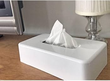 【新品】テッシュケース収納付き/ホワイト 蓋付きティッシュケース レギュラーサイズ タワー 【 ティッシュ