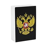 Russia Coat of Arms Russian Flag Cigarette Case Pocket Holder Box Cigarette Protective Cover Credit Card Wallet for Men and Women, style