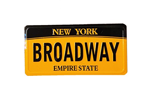 New York Souvenir Mini License Plate Design Metal Fridge Magnet 3' x 1.5' (Broadway)