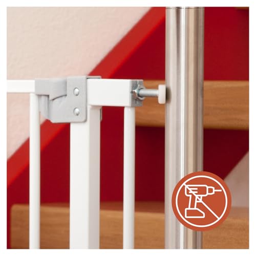 hauck 2er Set Y Spindel Adapter für Türschutzgitter & Treppengitter - Geeignet für runde Geländer bis 6 cm Durchmesser - M10 Gewinde - Zubehör für Kinderschutzgitter ohne Bohren