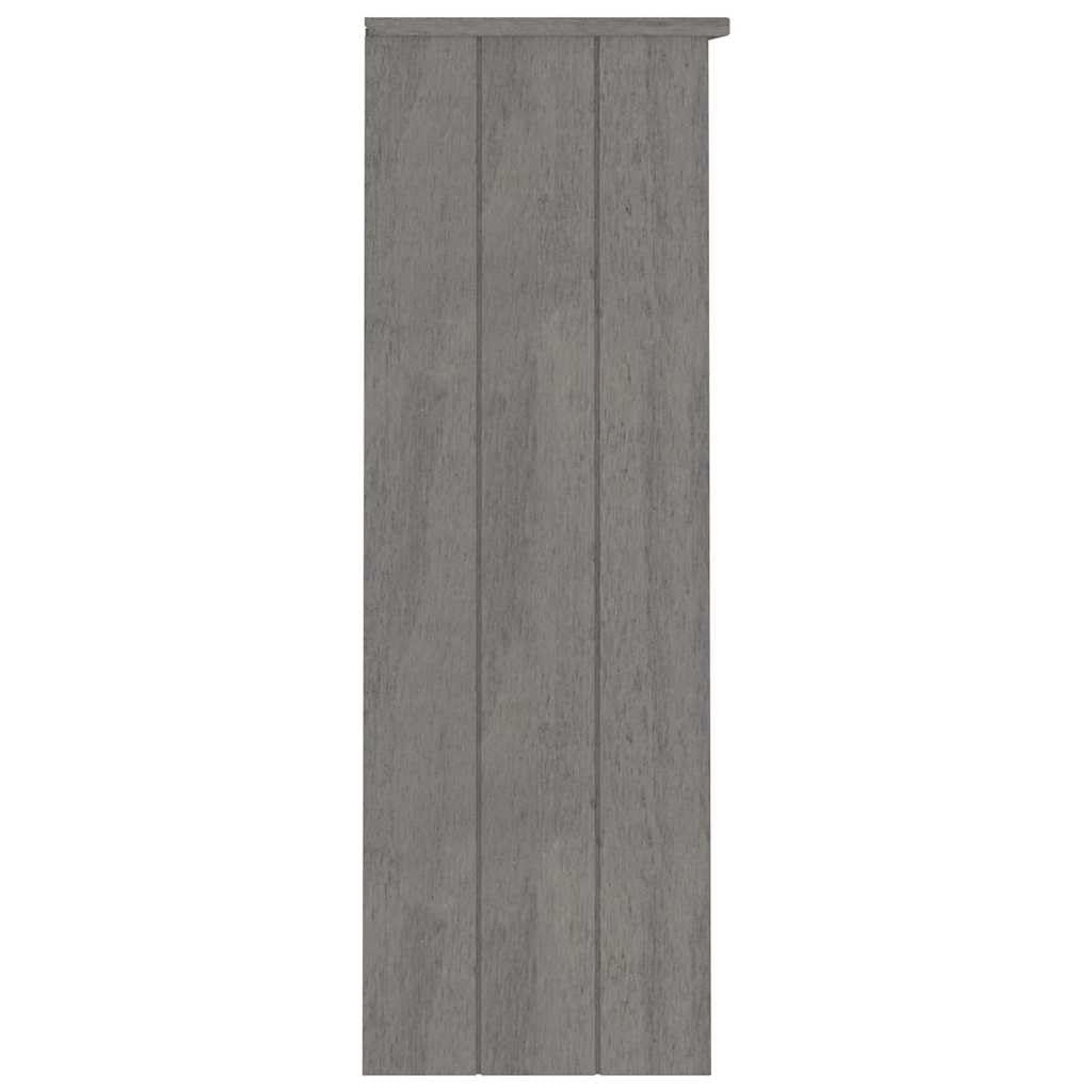 HAMAR - Aparador de madera maciza de 85 x 35 x 100 cm, color gris claro con 2 estantes, diseño moderno, pino resistente, para cocina, pasillo, dormitorio y salón