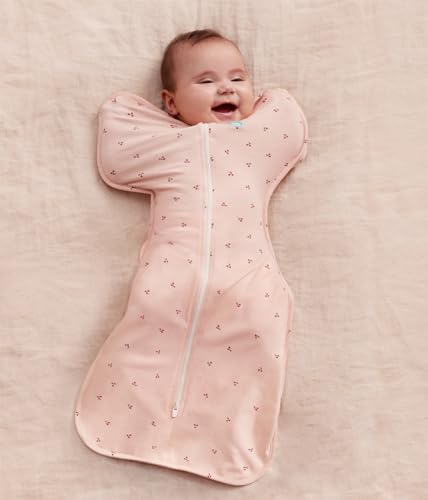 Image of Love to Dream Swaddle Up Bamboo, Arms Up Position, Soft and Luxurious 100% Viscose from Bamboo - Wearable Blanket - 1.0 TOG - (20-24C) Ideal for Moderate Temps, Newborn 5-8.5lbs, Cherries Blush