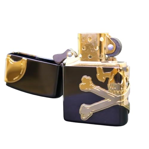 Encendedor Zippo con diseño de calavera negro miniatura 3