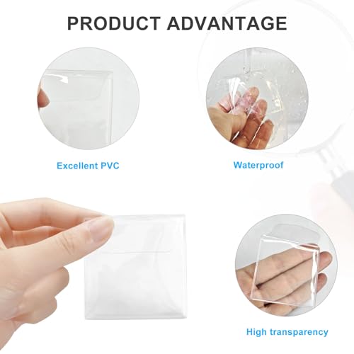 50 fundas para monedas 2.2 x 2.2 pulgadas plástico transparente miniatura 3