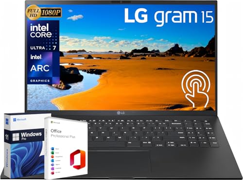 LG Gram 15 Lightweight Business Laptop, 15.6" FHD Touchscreen, In...
